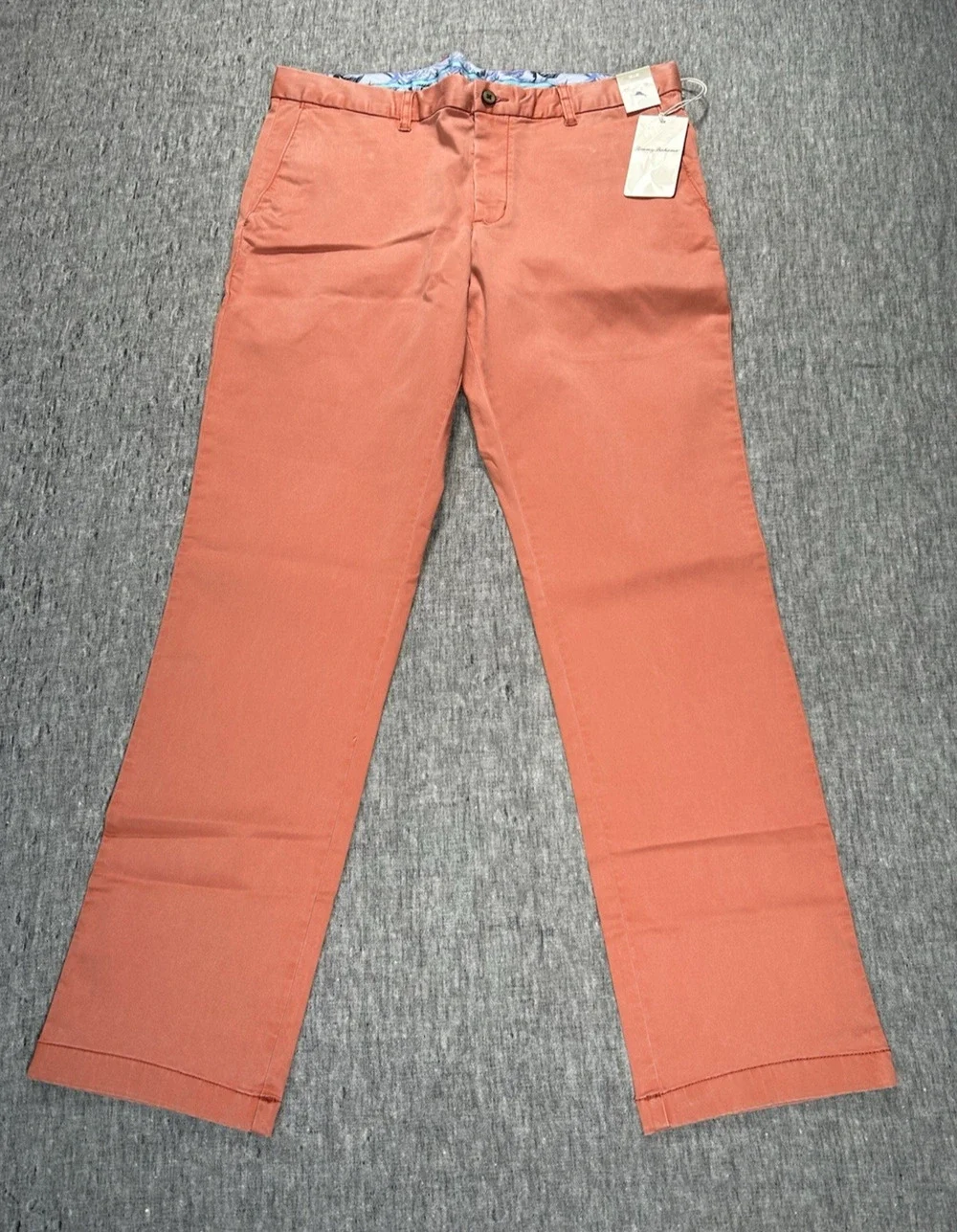 Tommy Bahama Boracay Pants Mens 35x32 Coral Orange Stretch Beachy Resort Wear